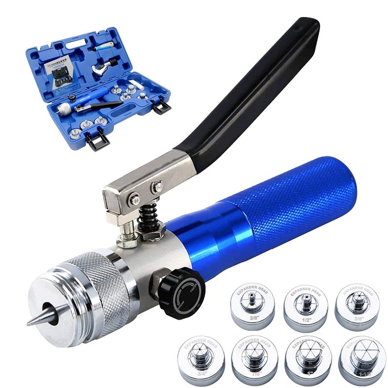 iGeelee Copper Tube Expander Hydraulic Tube Swaging & Expanding Tool Kit Range 3/8" to 11/8" with 7 Heads Kit_iGeelee (IG-300A) - Image 1